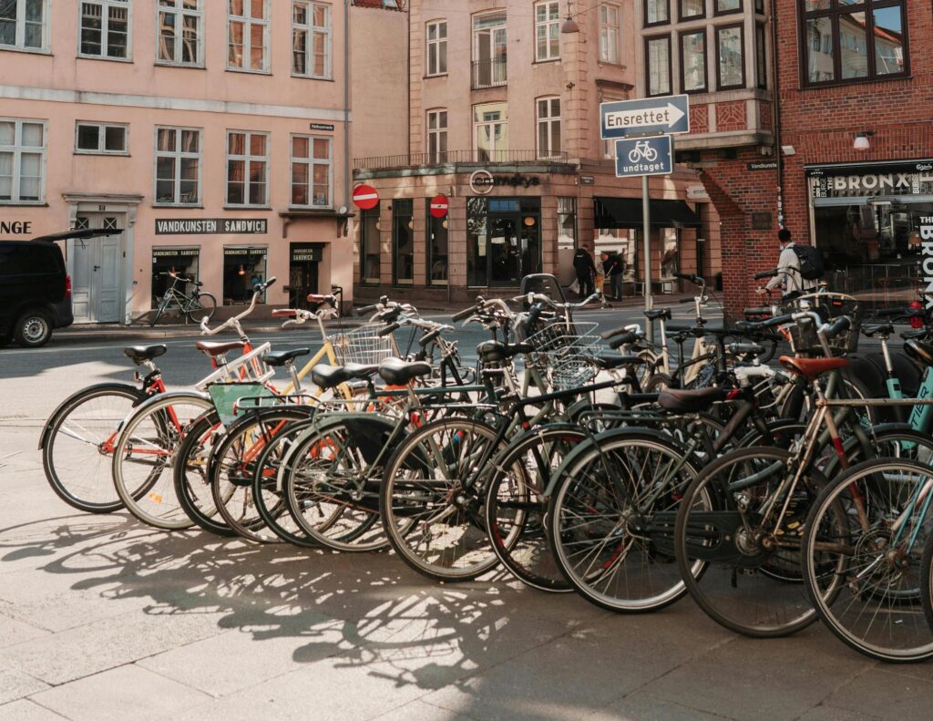 Managing the cost of living in Denmark: Photo of Bicycles on a Street in Copenhagen