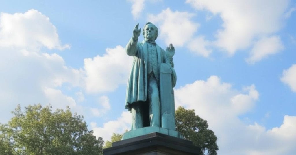 A Hans Christian Orsted sculpture.