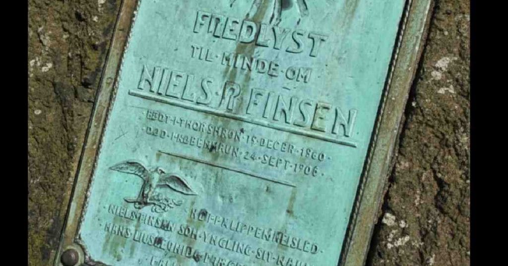Plaque of Niels Ryberg Finsen.