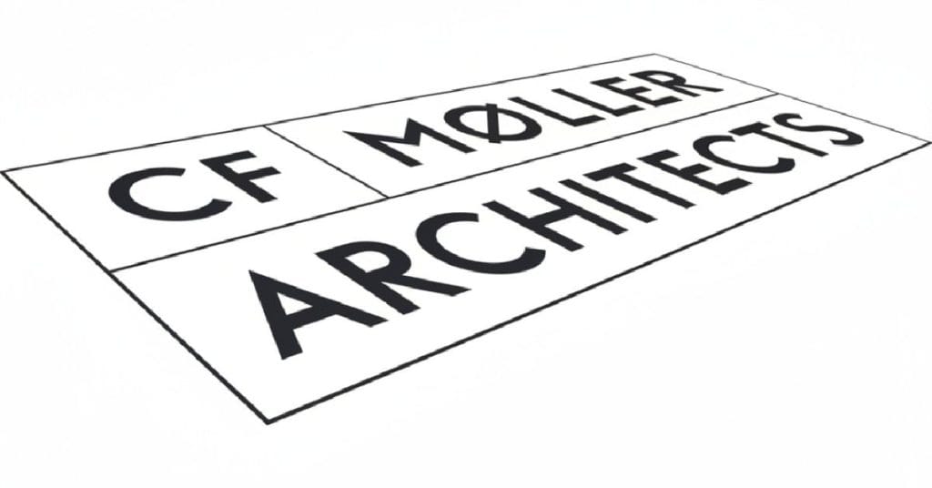 Special view of the C F Moller company logo.