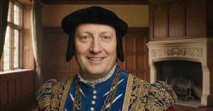 Frederick I smiling.