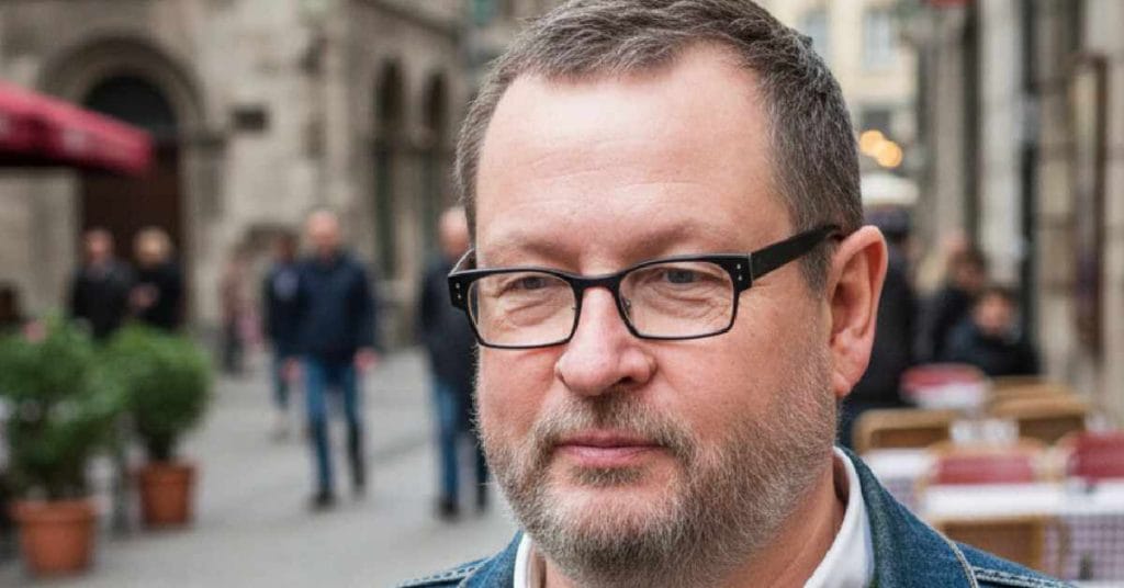 Lars Von Trier close up.