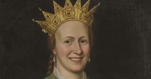 Margrethe I smiling.
