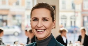 Mette Frederiksen smiling.