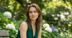 Sidse Babett Knudsen around nature.