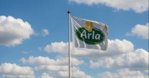 Arla Foods flag during the day.