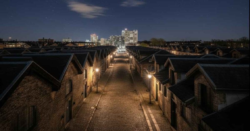 Halmtorvet at night.