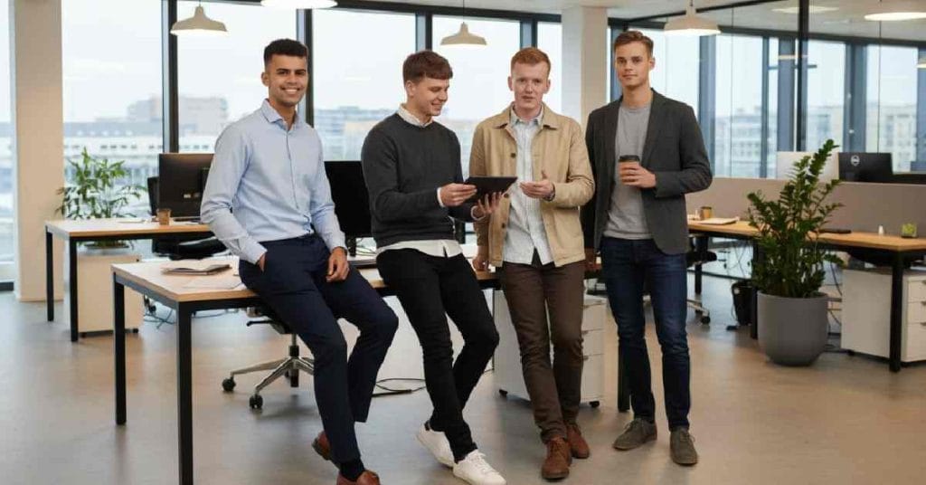 Kanpla founders in an office.