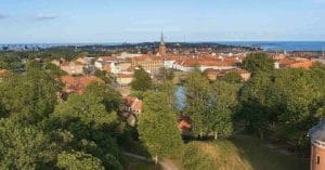 Wide view of Nyborg.