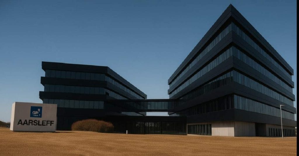 Front of view of Per Aarsleff Holding A/S office building.