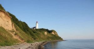 Samso Island with lighthouse in view.