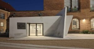 The Danish Jewish Museum at night.
