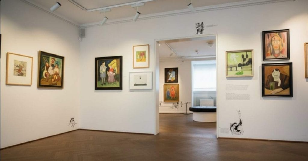 Exhibition room in The Storm P Museum.