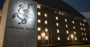 The Zoological Museum at night.