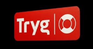 Tryg A/S logo on black background.