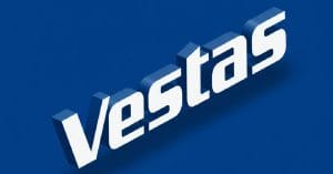 Slanting Vestas Wind Systems logo.