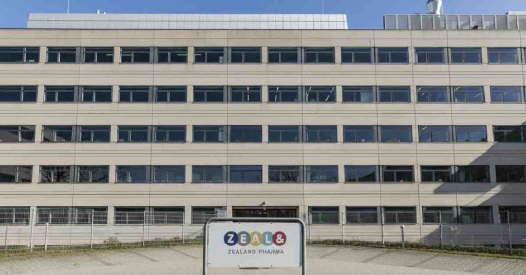 Special view of Zealand Pharma office building.