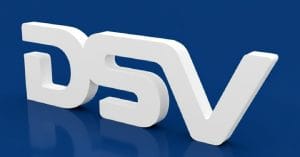 Special view of DVS A/S logo.