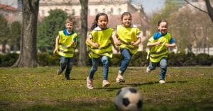 kids playing foodball