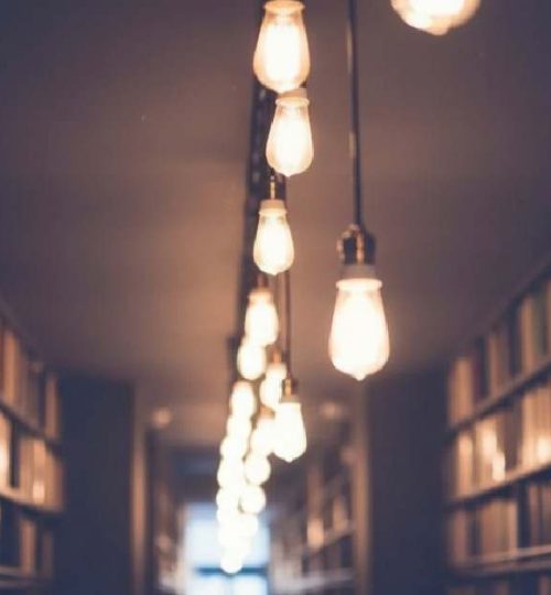 Klaus Bechgaard - illuminated library.