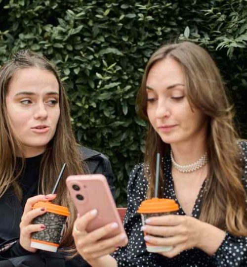 young danish women mobile talking